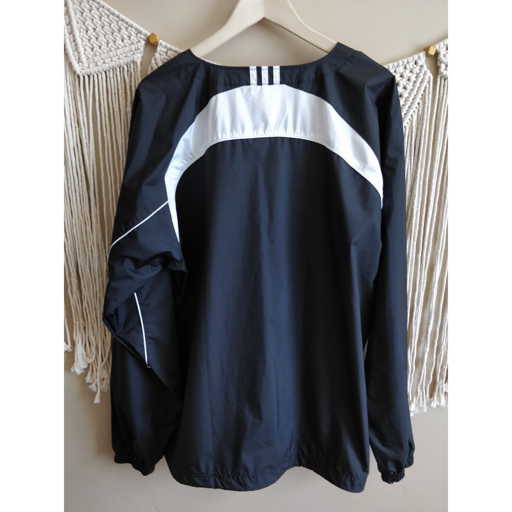 3/$20 Adidas Black White Athletic Windbreaker Jacket L - Picture 3 of 8